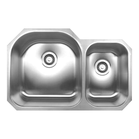 Whitehaus Noah'S Collection SS Dbl Bowl Undermount Sink, SS WHNDBU3120